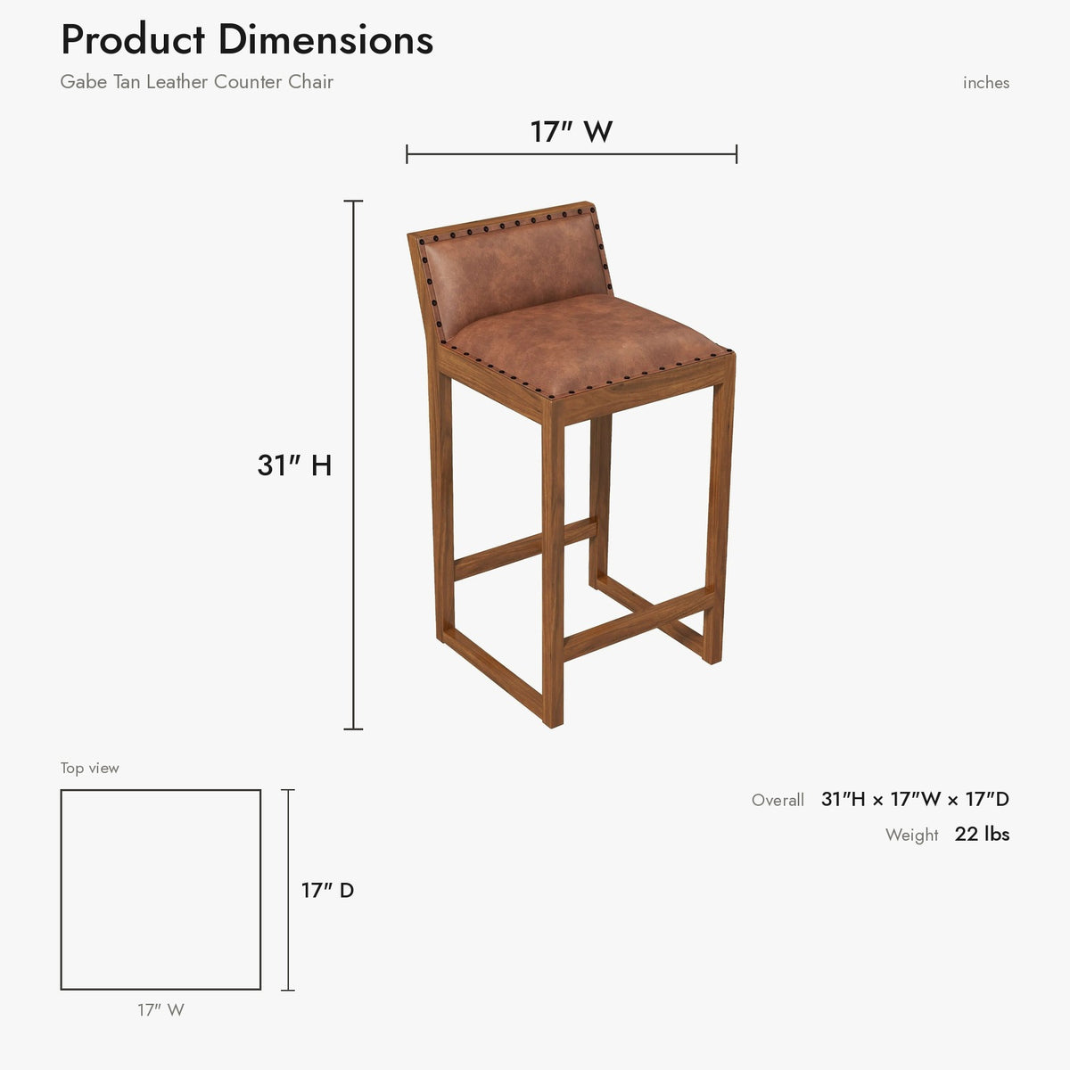 Product dimensions diagram