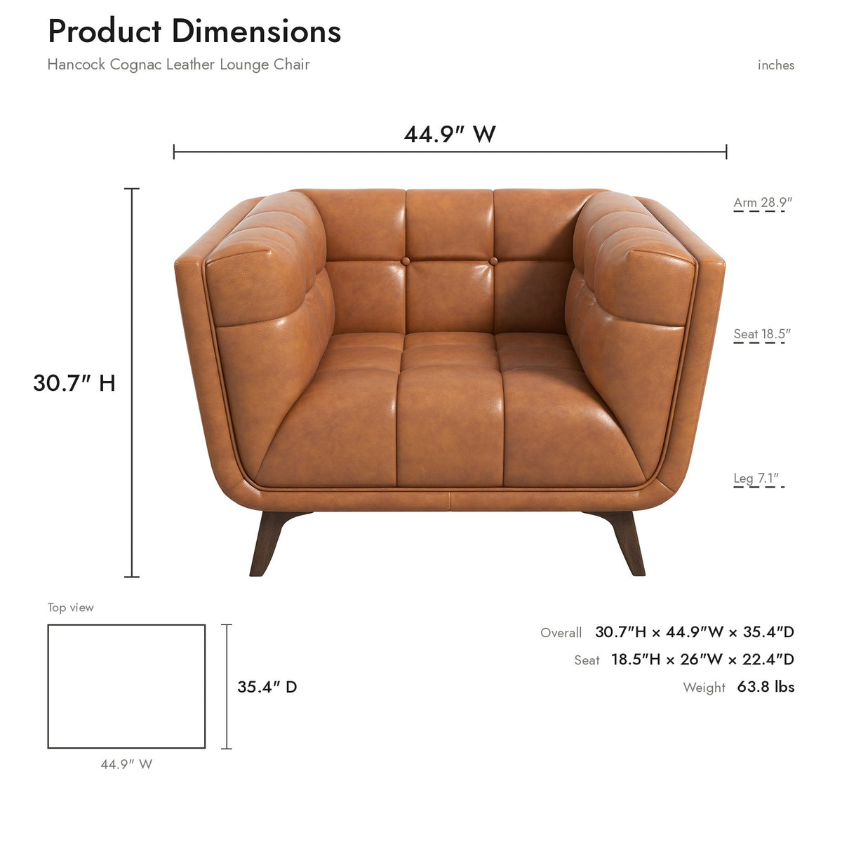Product dimensions diagram