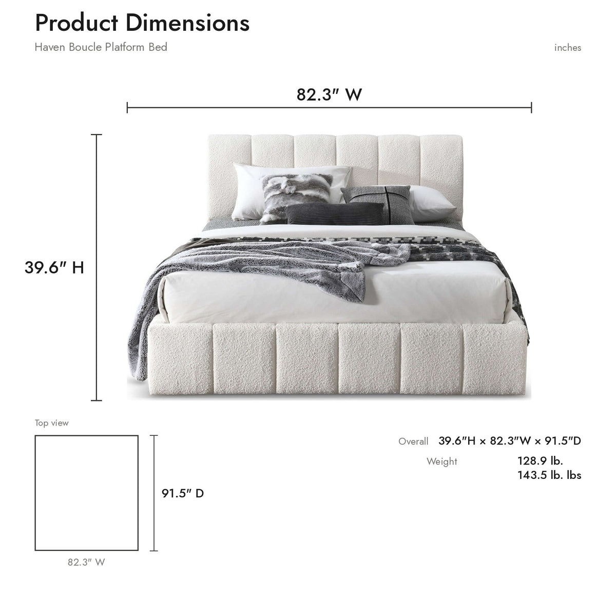 Product dimensions diagram