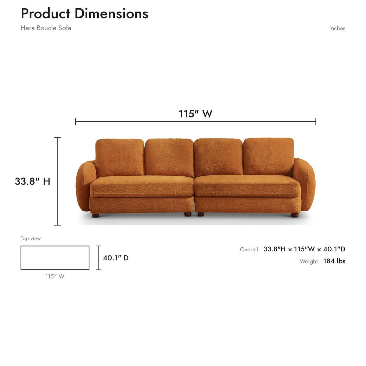 Product dimensions diagram
