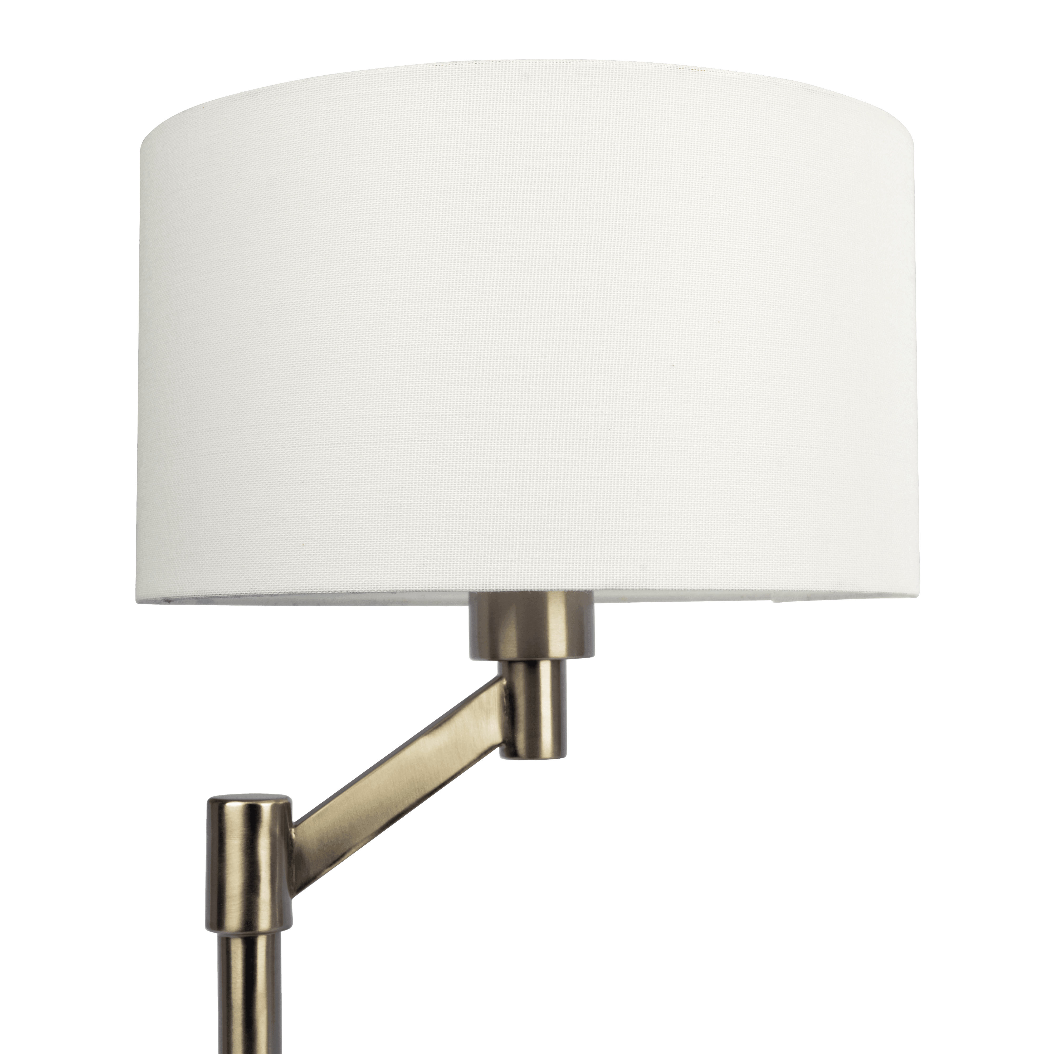 Tuscany Brushed Nickel Table Lamp with On/Off Switch Curved Metal Base Linen Shade