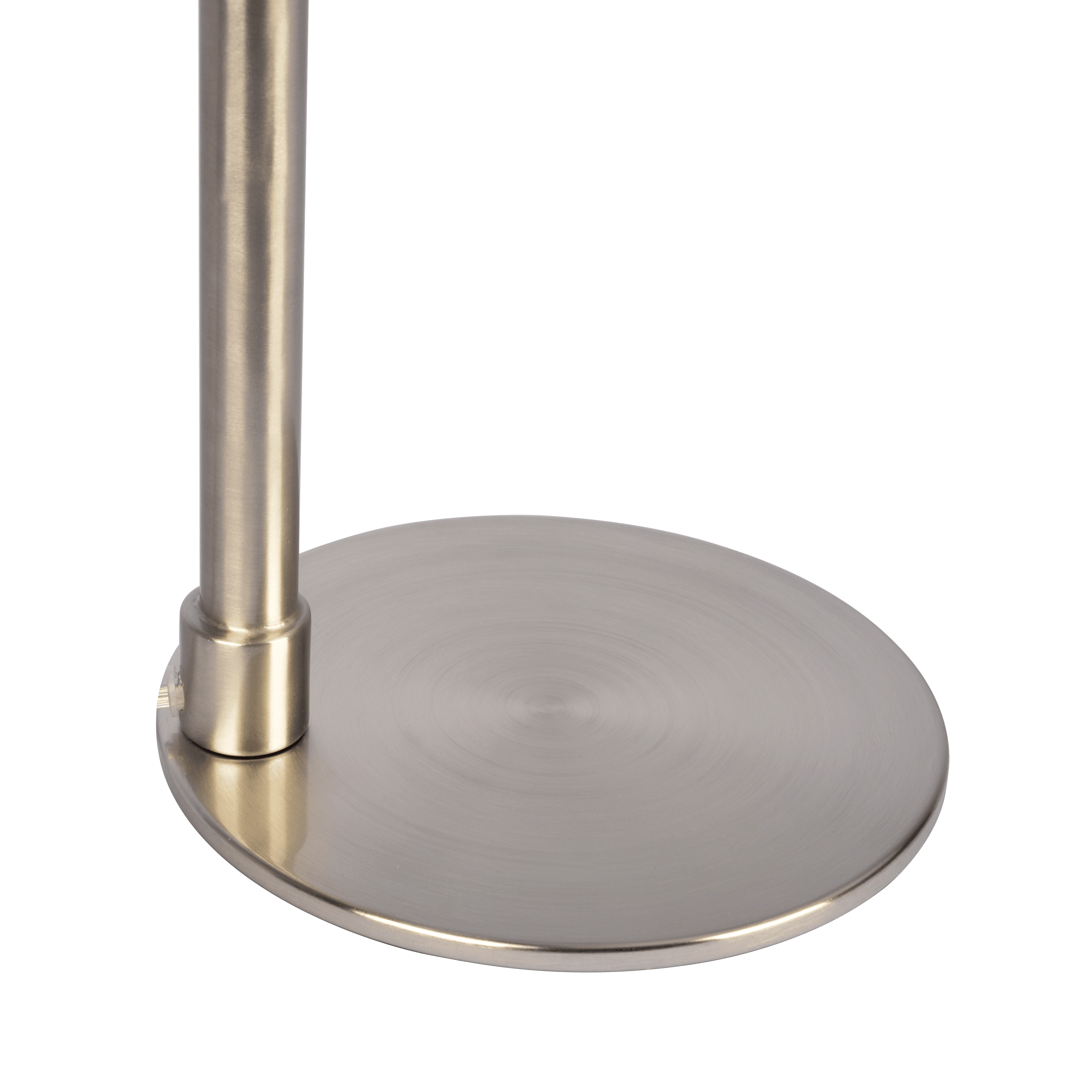 Tuscany Brushed Nickel Table Lamp with On/Off Switch Curved Metal Base Linen Shade