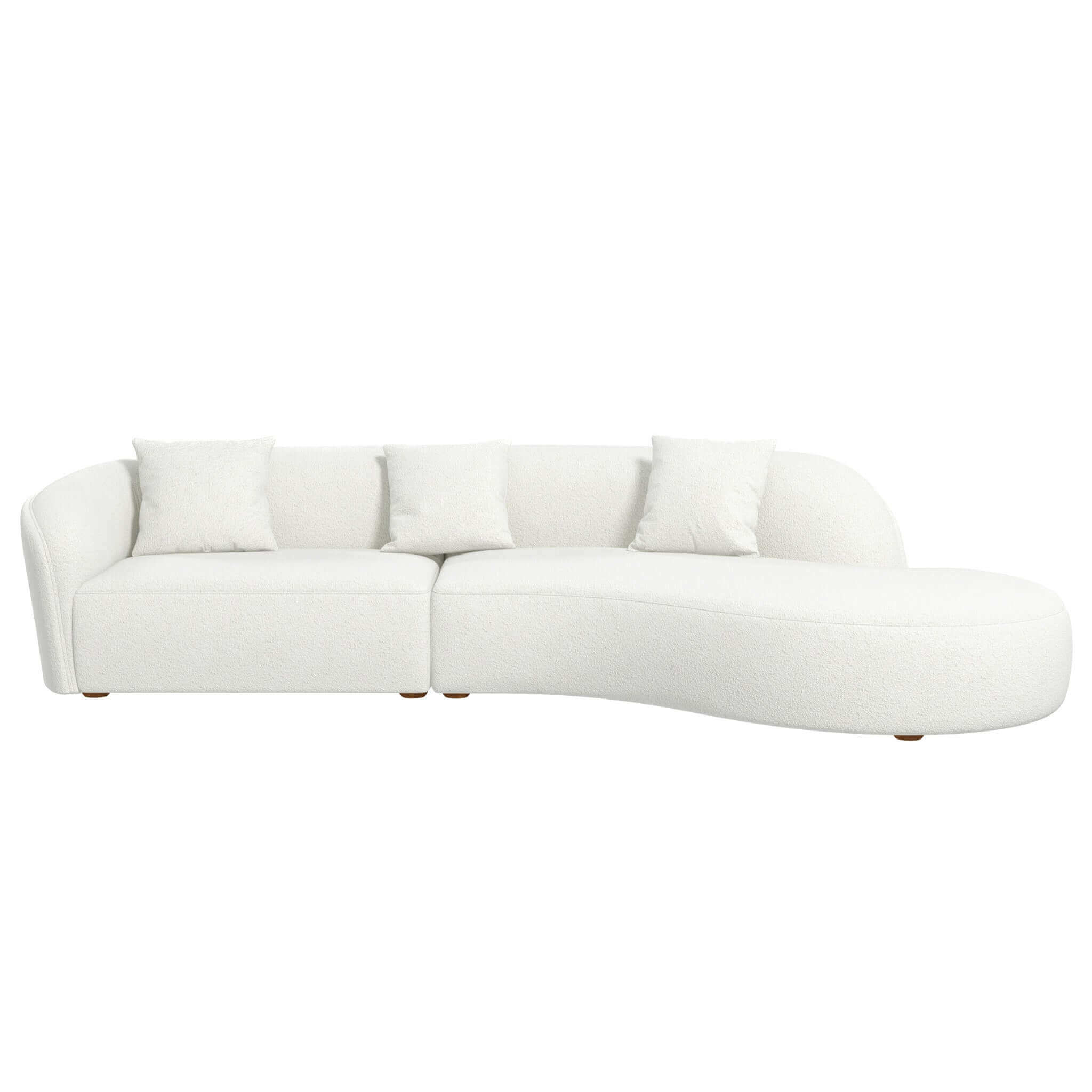 Galmen Sectional White Boucle Sofa