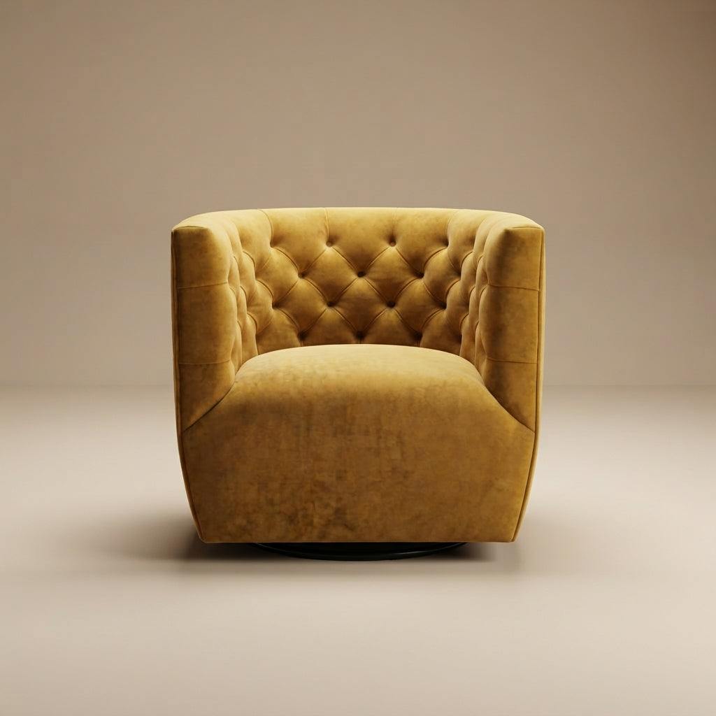 Lotte Gold Velvet Swivel Chair