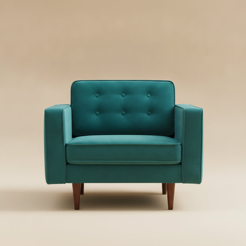 Kirby Teal Velvet Arm Chair