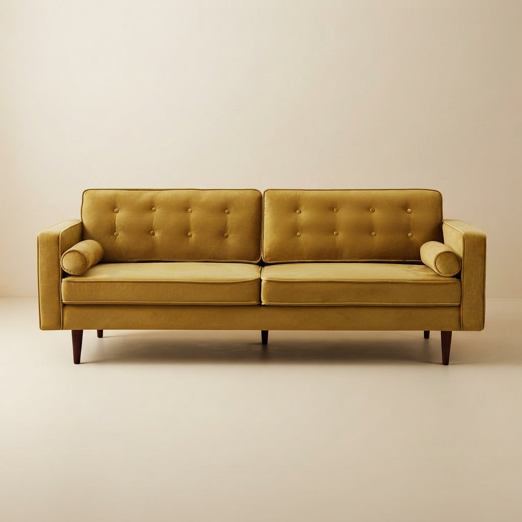 Kirby Dark Yellow Velvet Sofa