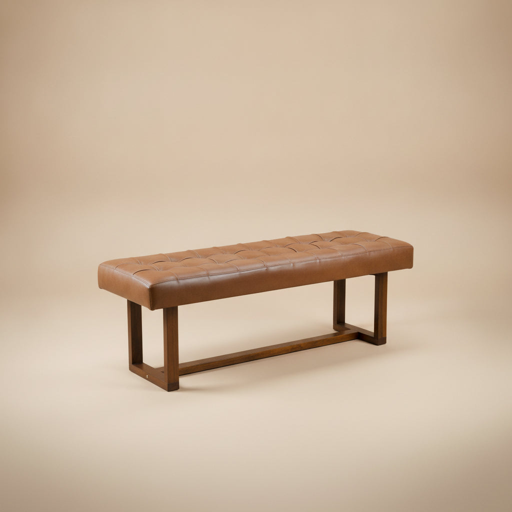 Sumba Antique Tan Leather Bench