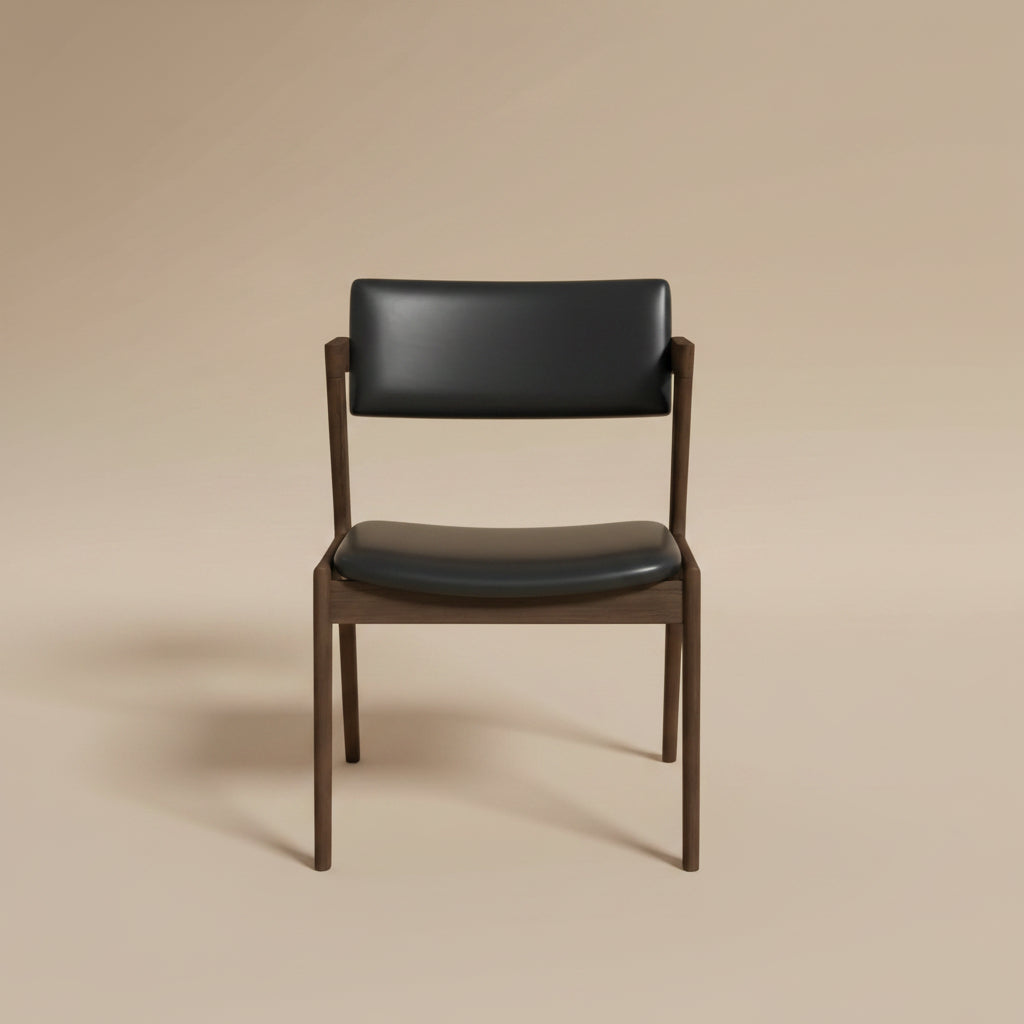Ricco Dining Chair Black Leather Set of 2