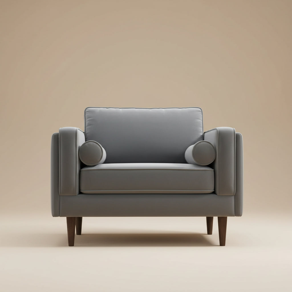 Fordham Grey Velvet Lounge Chair