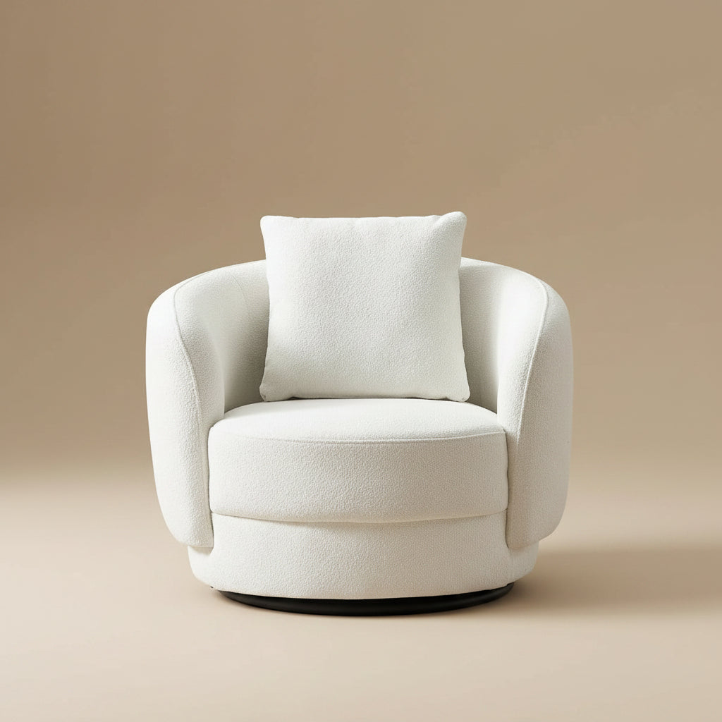 Perth Beige Boucle Lounge Chair