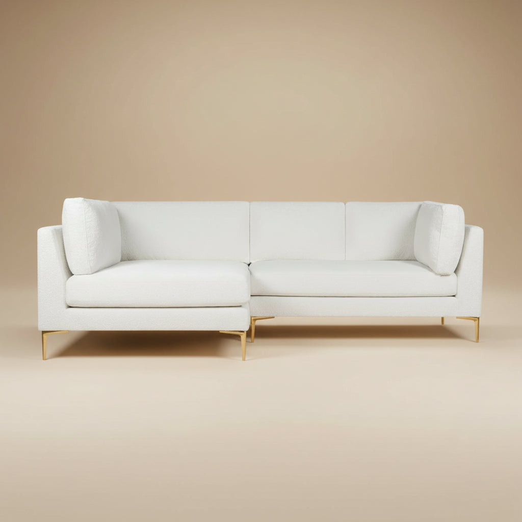 Chamberlain Beige Boucle Sectional Sofa Left Facing Chaise
