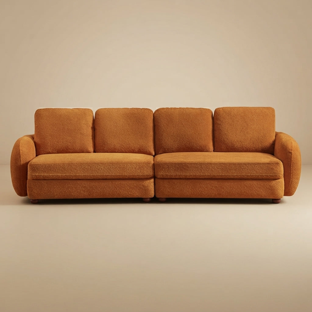 Virgil Burnt Orange Boucle Sofa