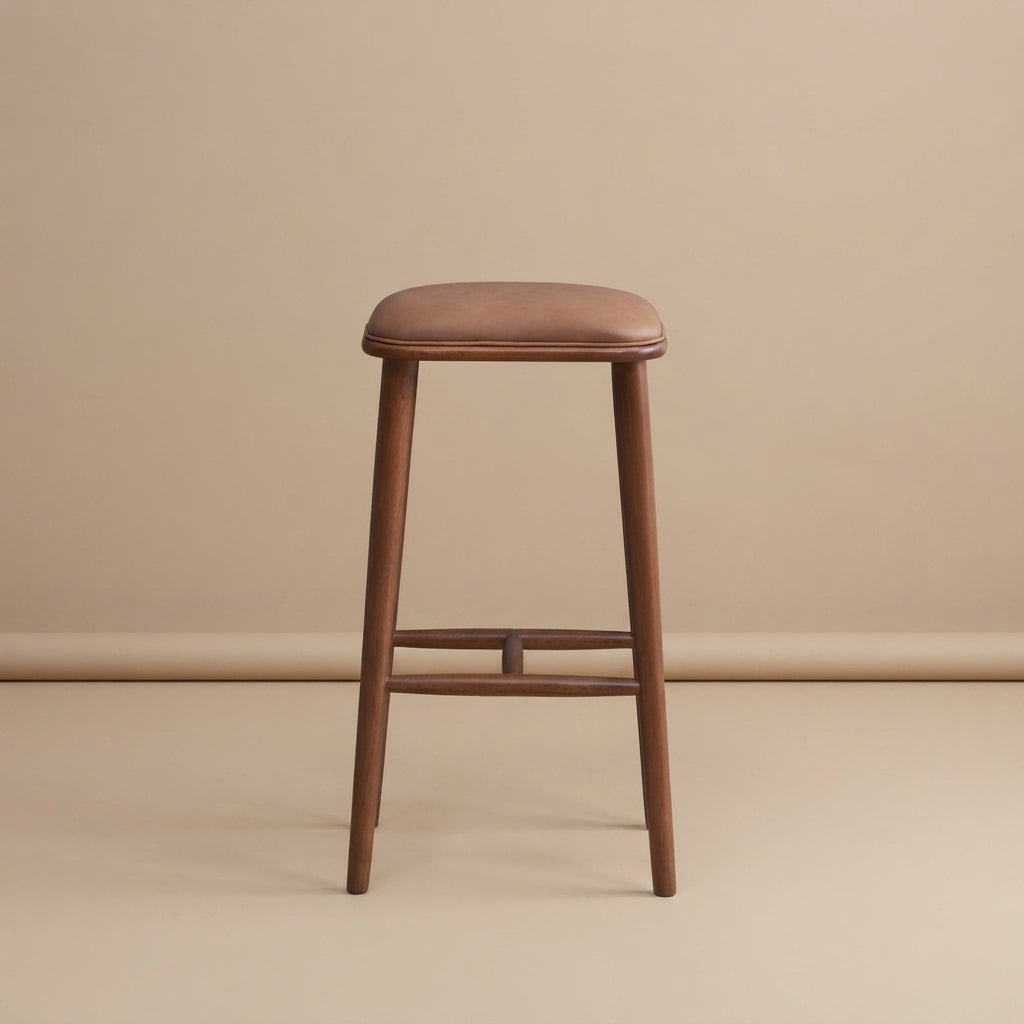 Westbury Walnut Vegan Leather Bar Stool