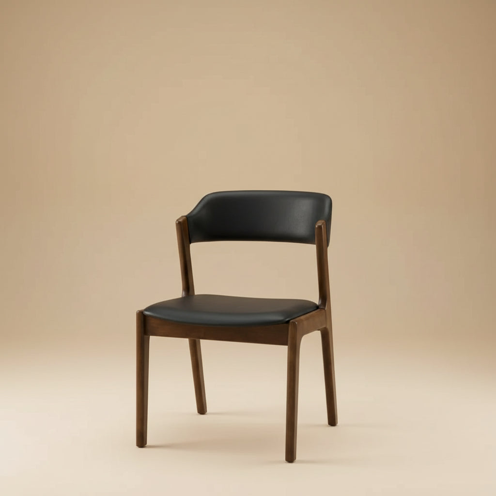 Elsa Black Leather Dining Chair - Set of 2