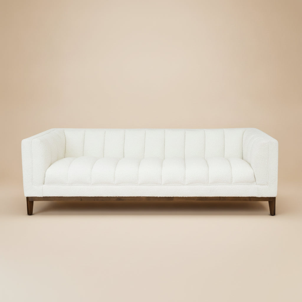 Jersey White Boucle Sofa