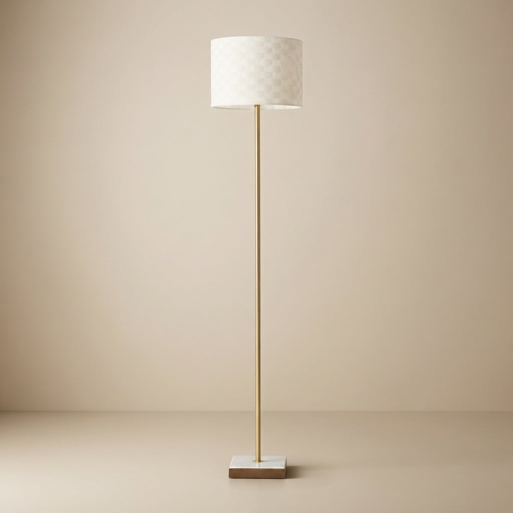 Pulsar Marble Base Floor Lamp - Dark Brown + White