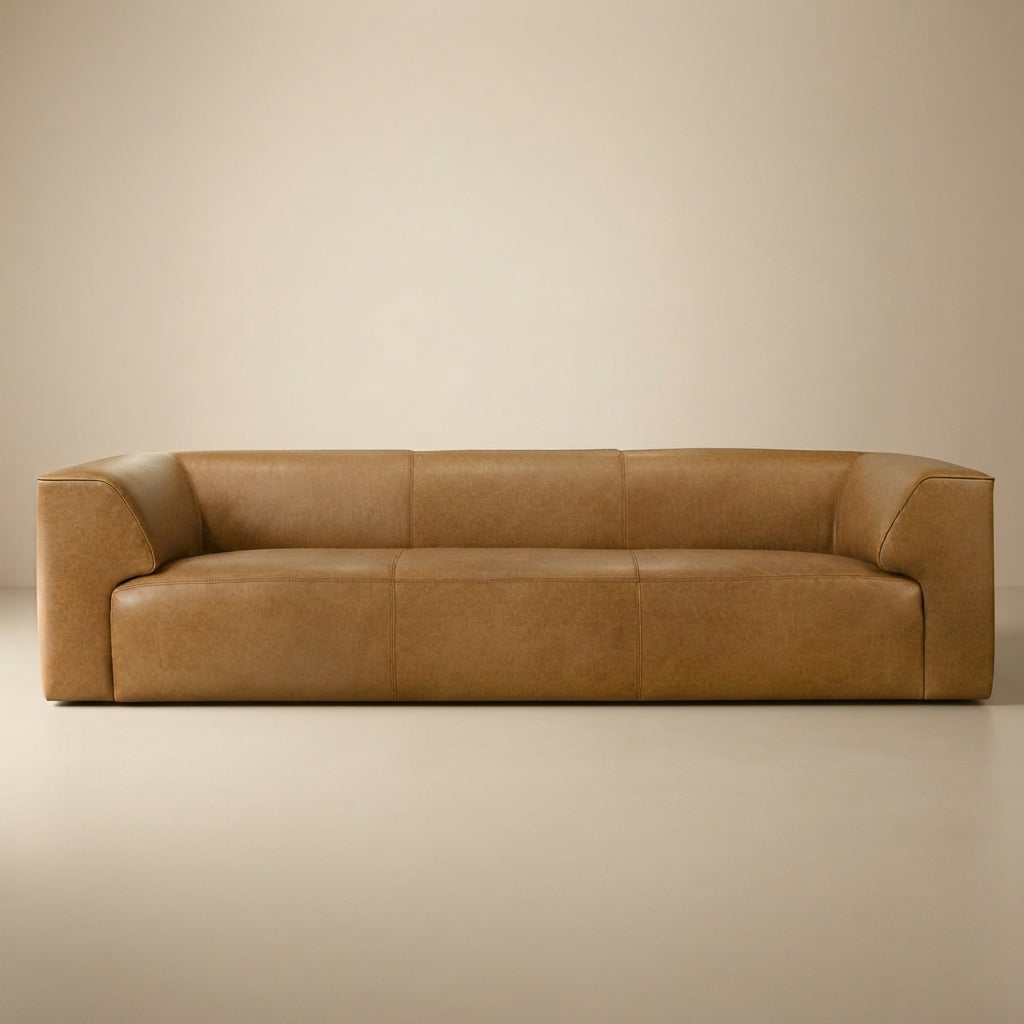 Leanne Tan Leather Sofa