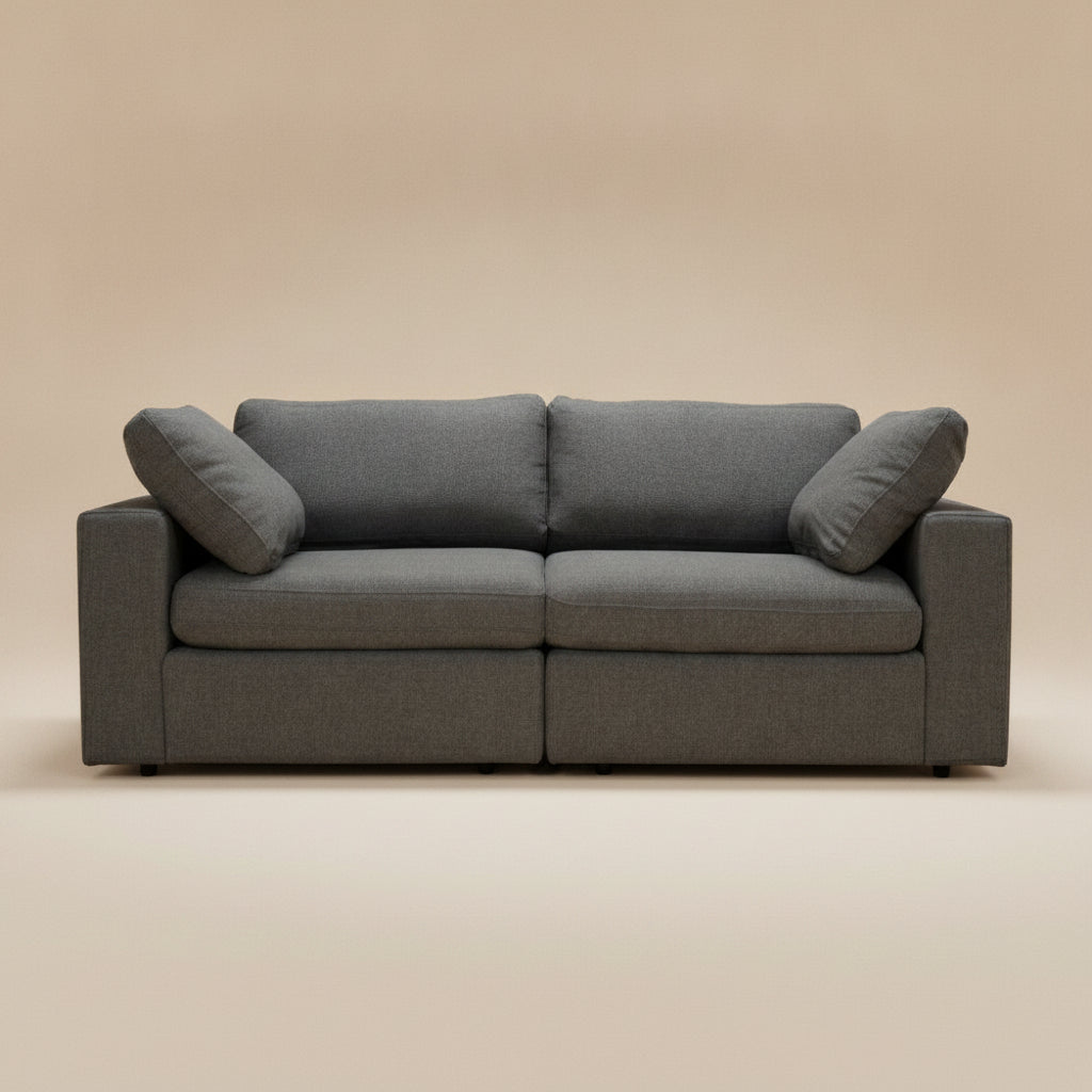 Texas Modern 2-Piece Modular Sofa - Dark Gray