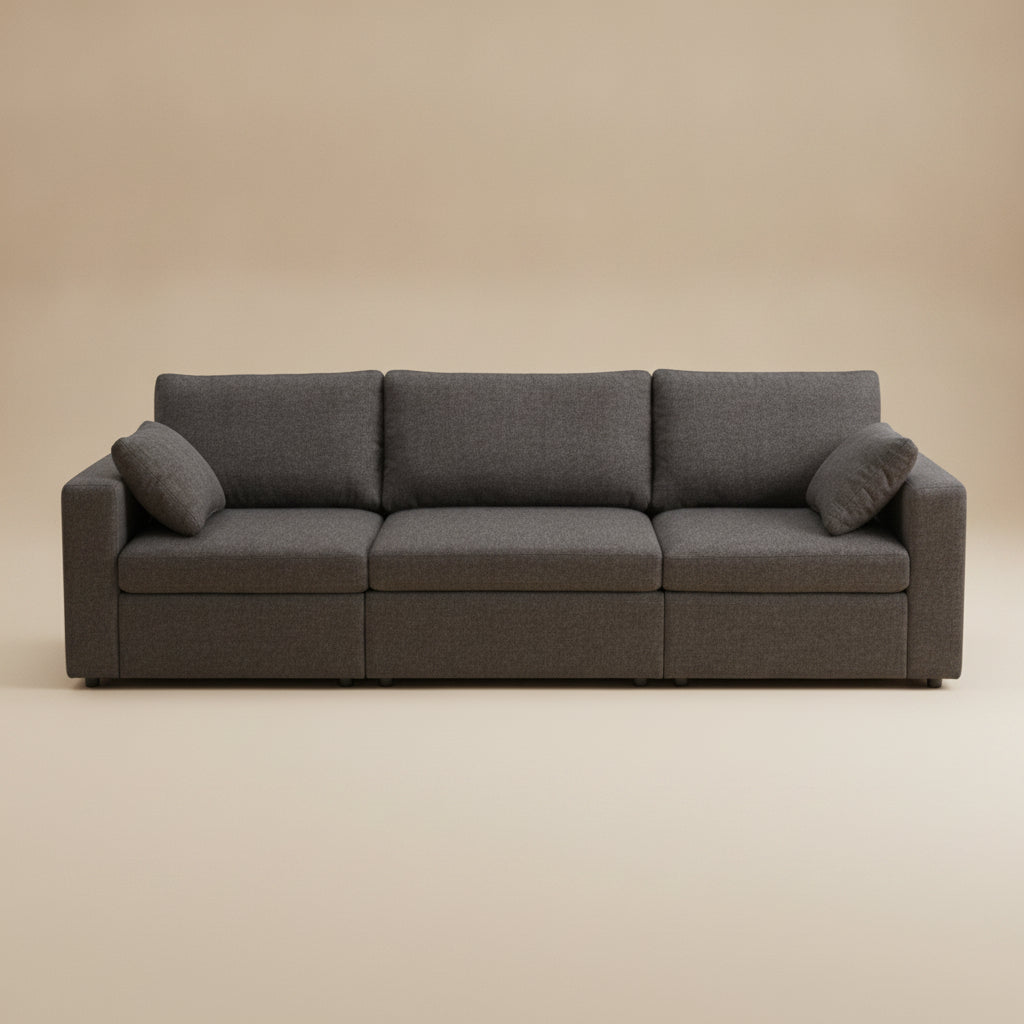 Texas Modern 3-Piece Modular Sofa - Dark Gray