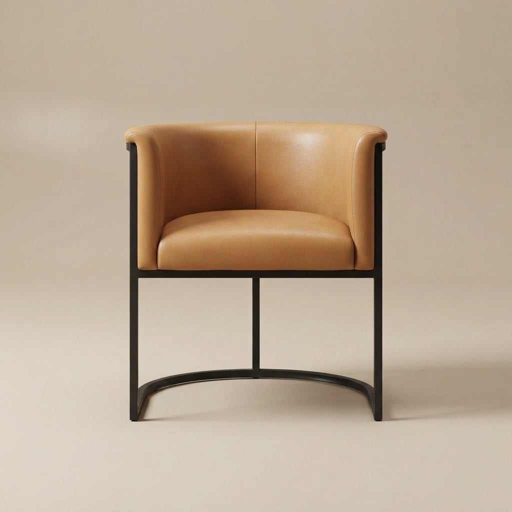Cosmopolitan Modern Camel Vegan Leather Dining Chair