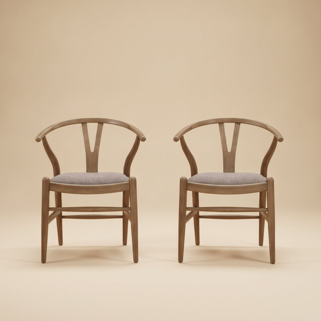 Dinah Wood Wishbone Dining Side Chair Walnut (Set of 2)