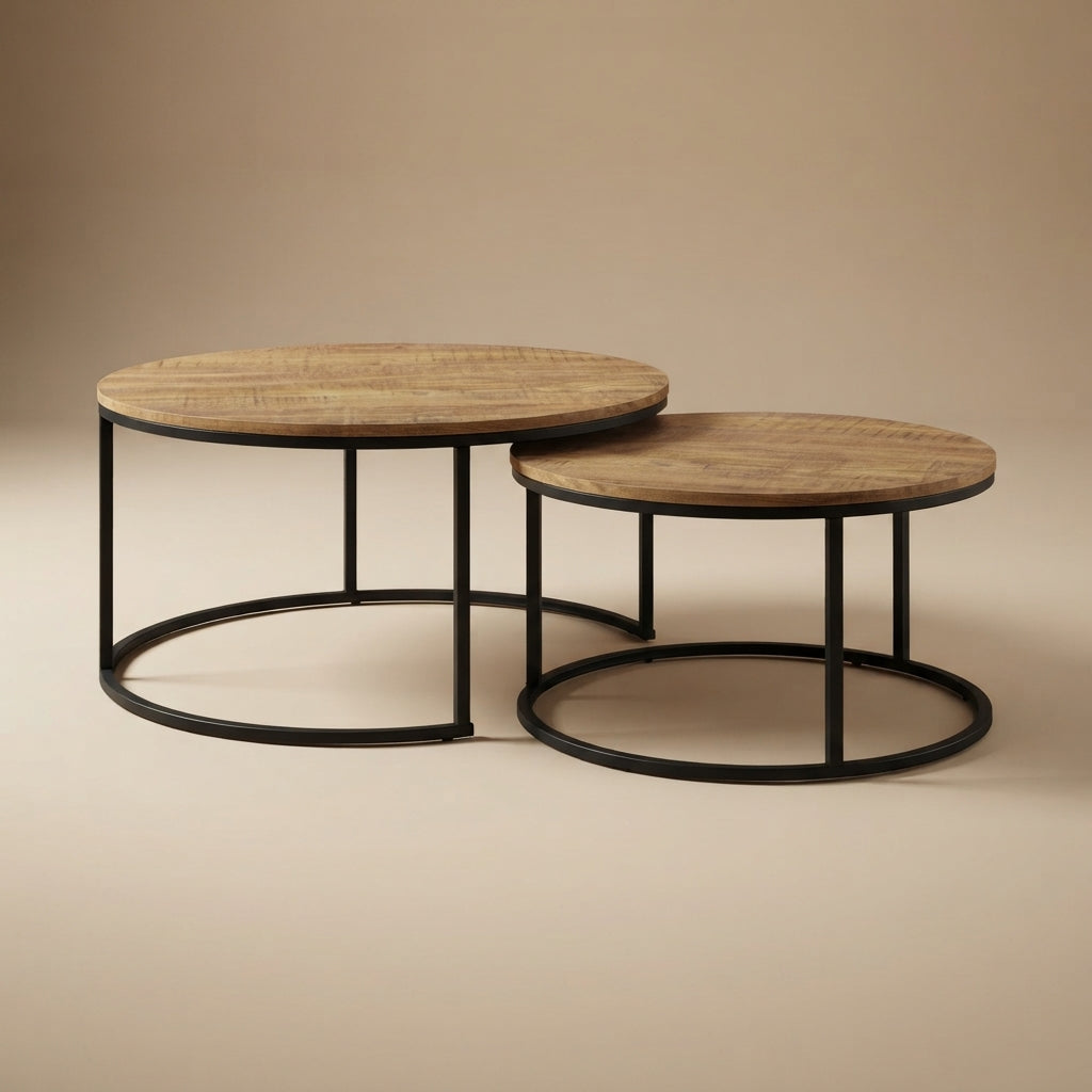 Lainey 2-piece Round Nesting Coffee Table Mango