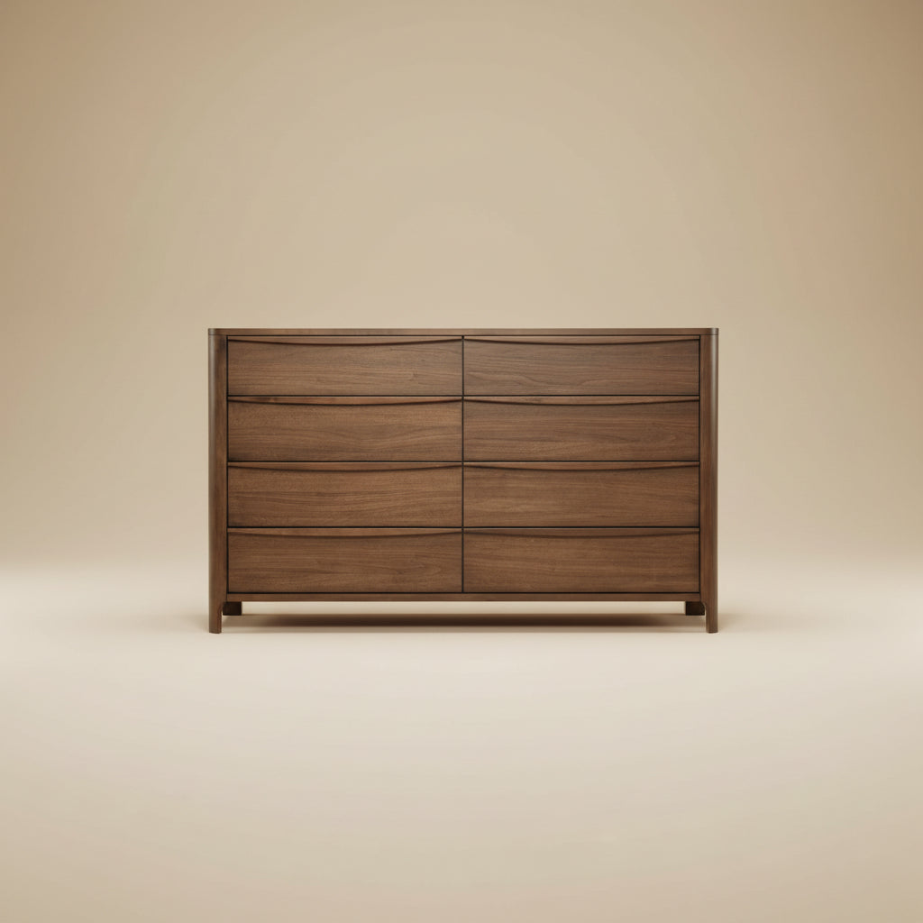 Maderia 8-drawer Dresser Cabinet Walnut