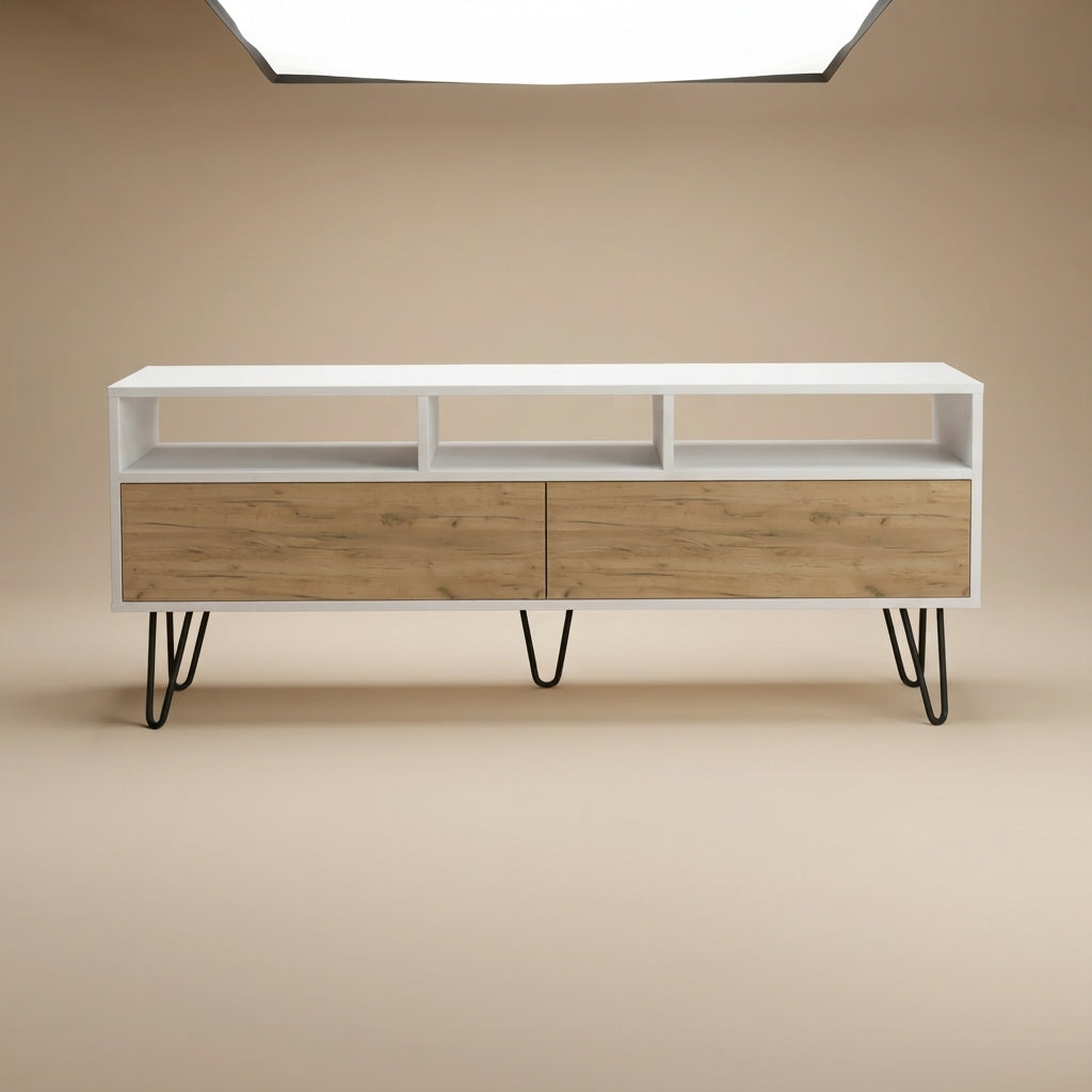 Derby Tv Stand with Pull Down Doors and Three Shelves