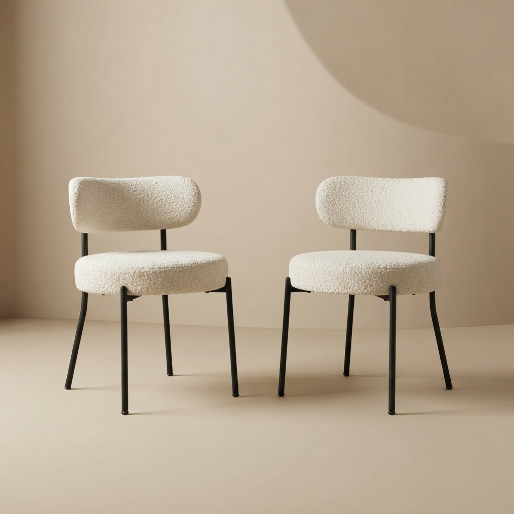 Besta Modern White Velvet Dining Chair - Set of 2