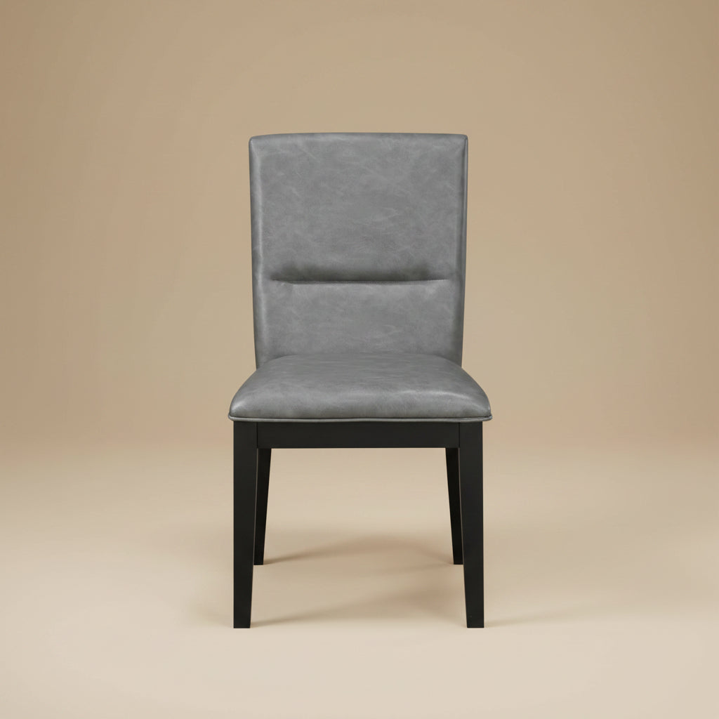 Amy Grey Faux Leather Side Chair - Set of 2