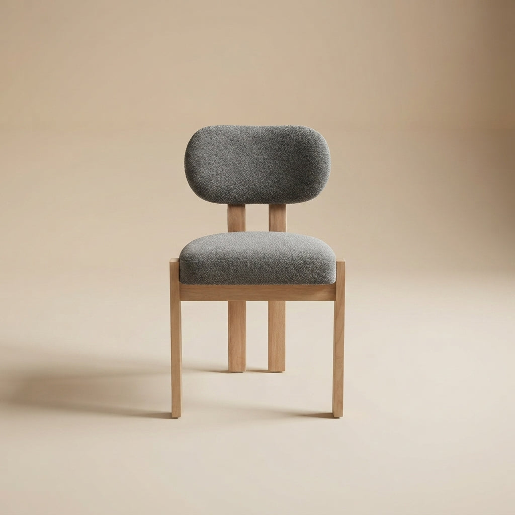 Durma Wooden Chenille Upholstered Dining Chairs - Set of 2