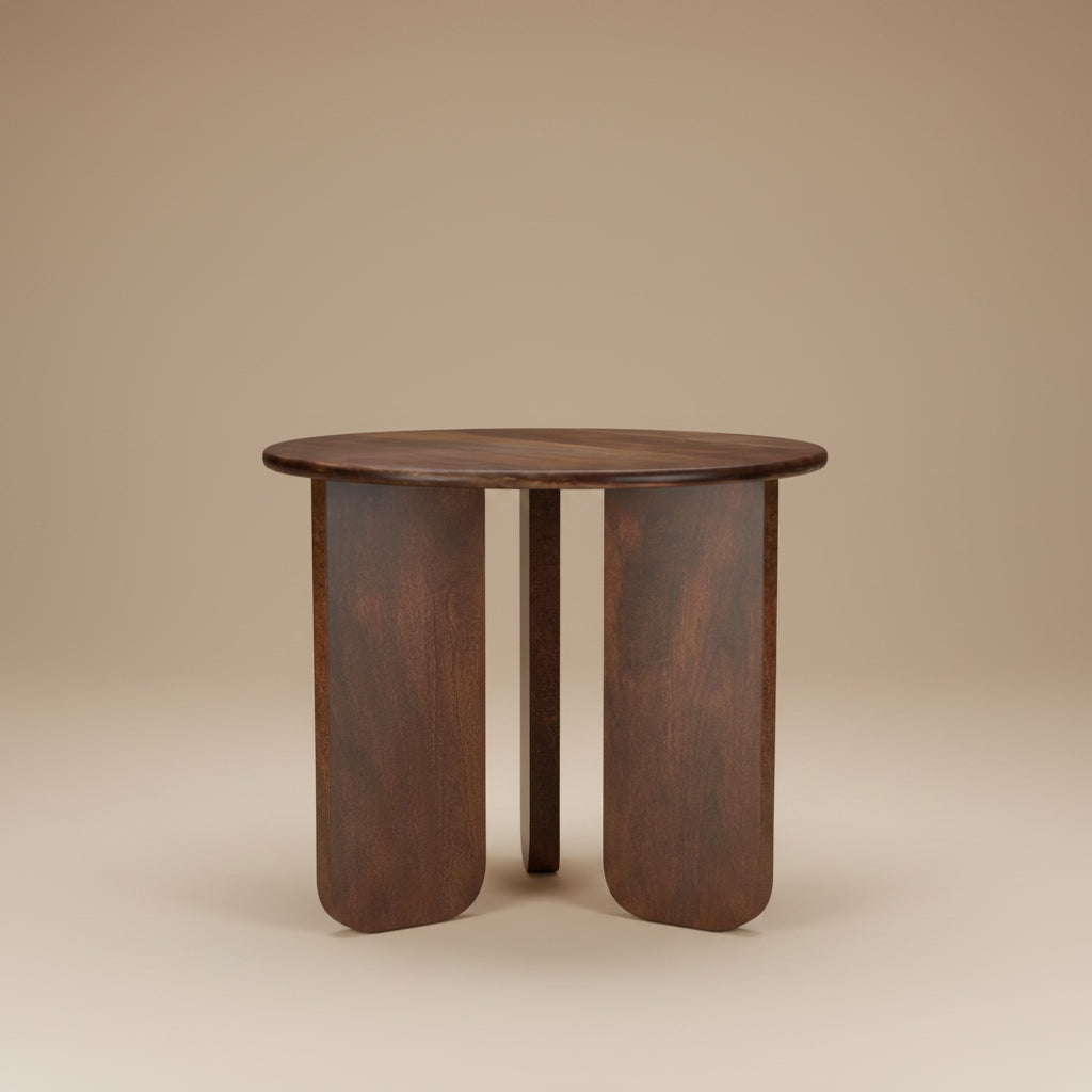 Dale Round Solid Mango Wood Side End Table Brown
