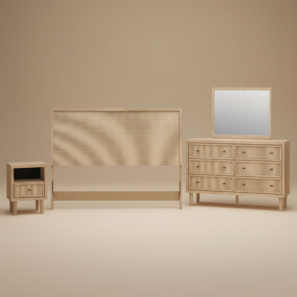 Cielden King Panel Headboard, Dresser, Mirror and Nightstand