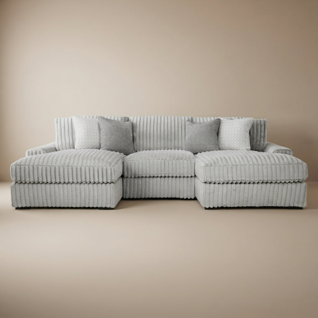 Stupendous 3-Piece Sectional with Double Chaise