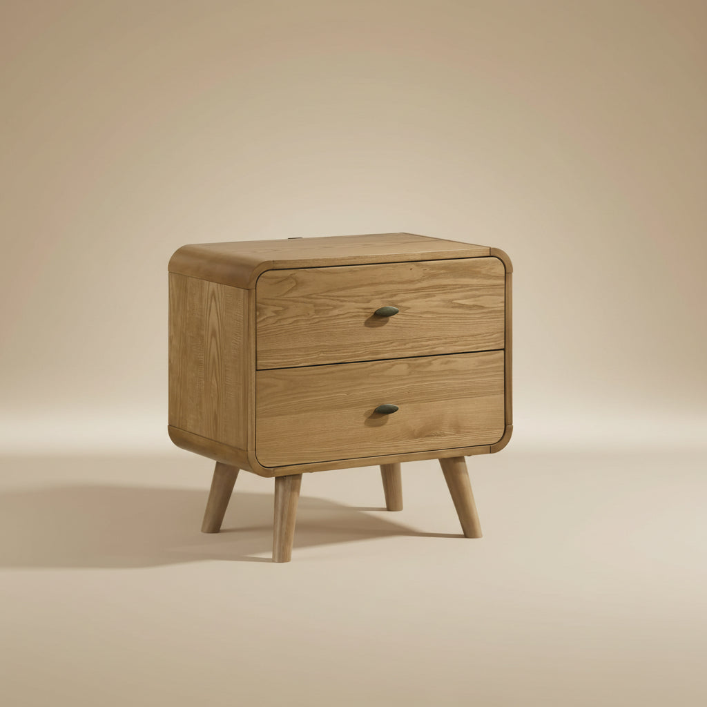 Robyn 2-drawer Light Ash Nightstand Bedside Table