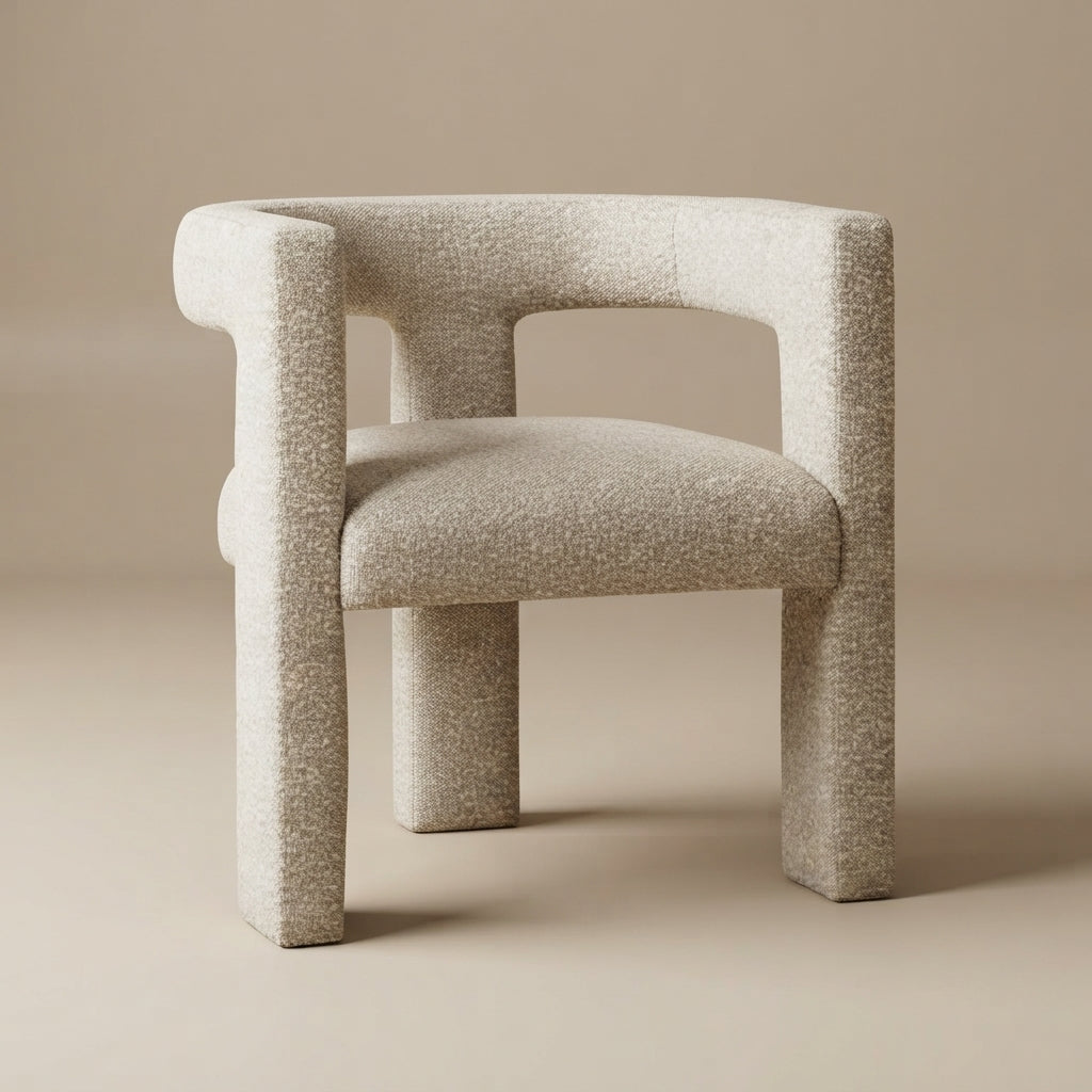 Petra White Boucle Upholstered Accent Side Chair
