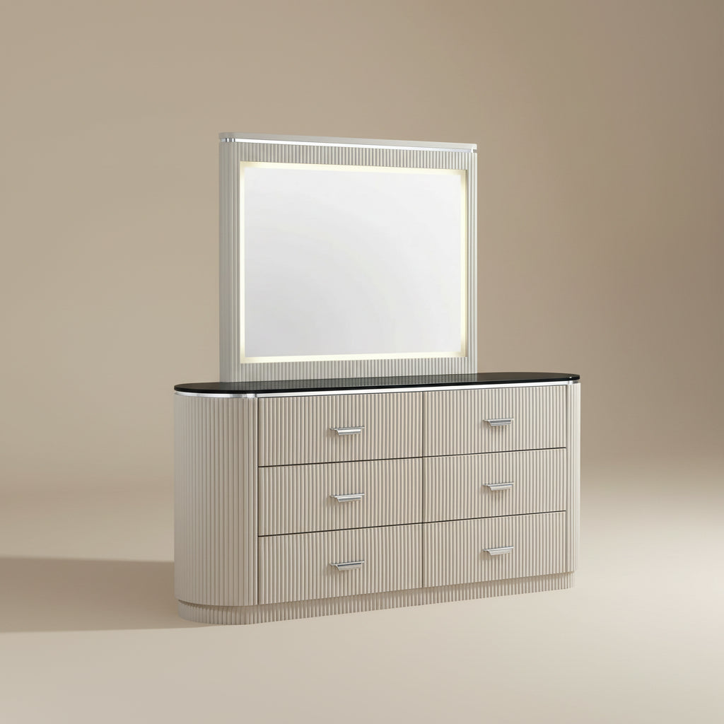 Aldgate Contemporary Light Gray Dresser with Cultured Stone Top by Furniture of America