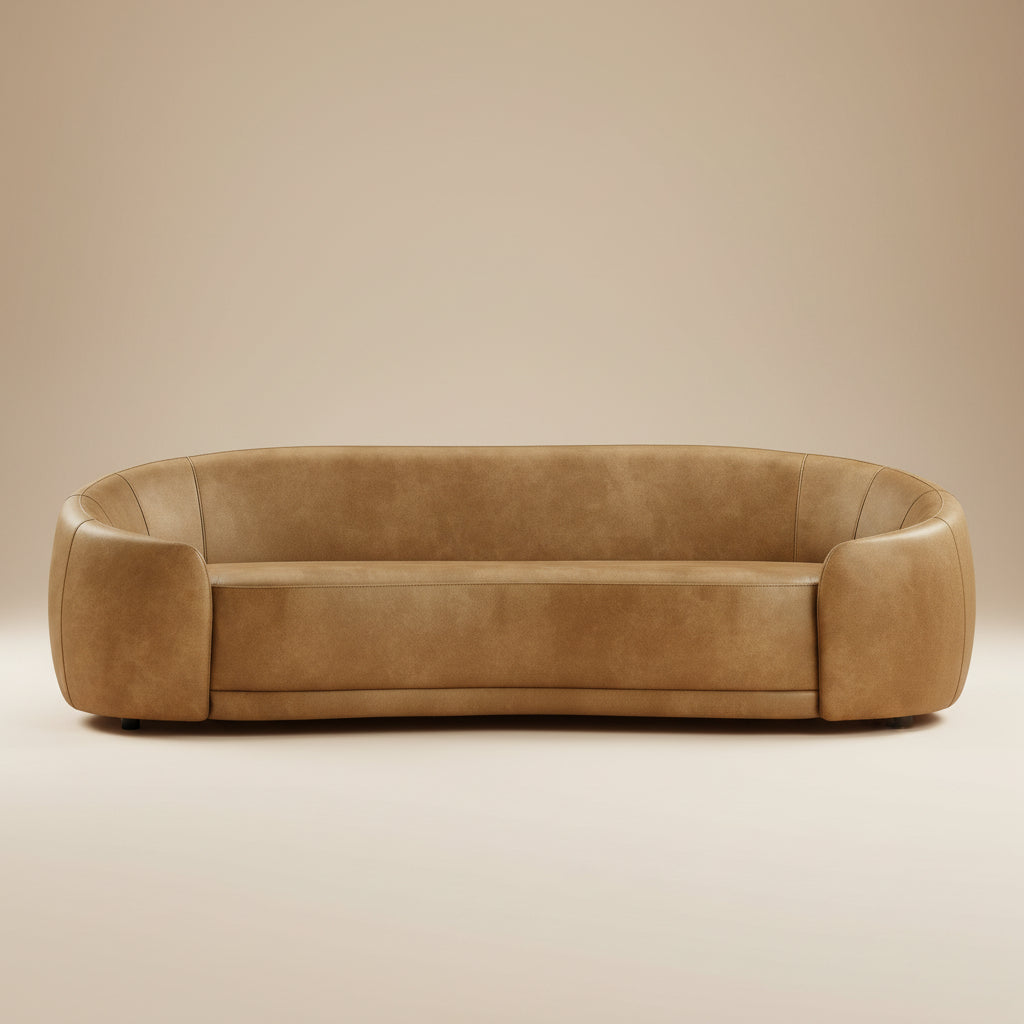 Contessa Curved Vegan Leather Sofa by Modway