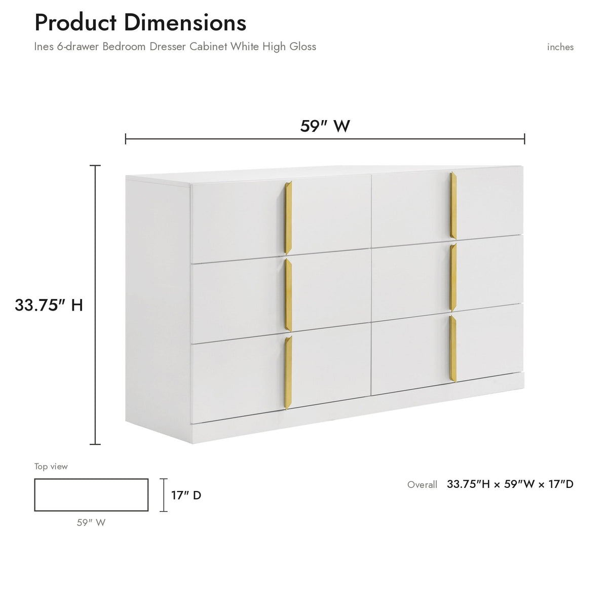 Product dimensions diagram