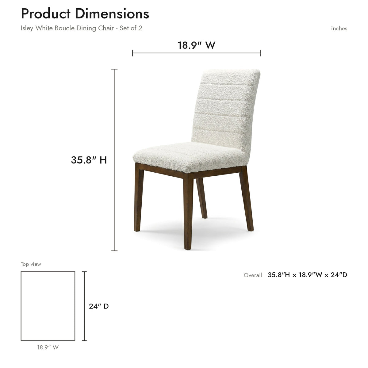 Product dimensions diagram