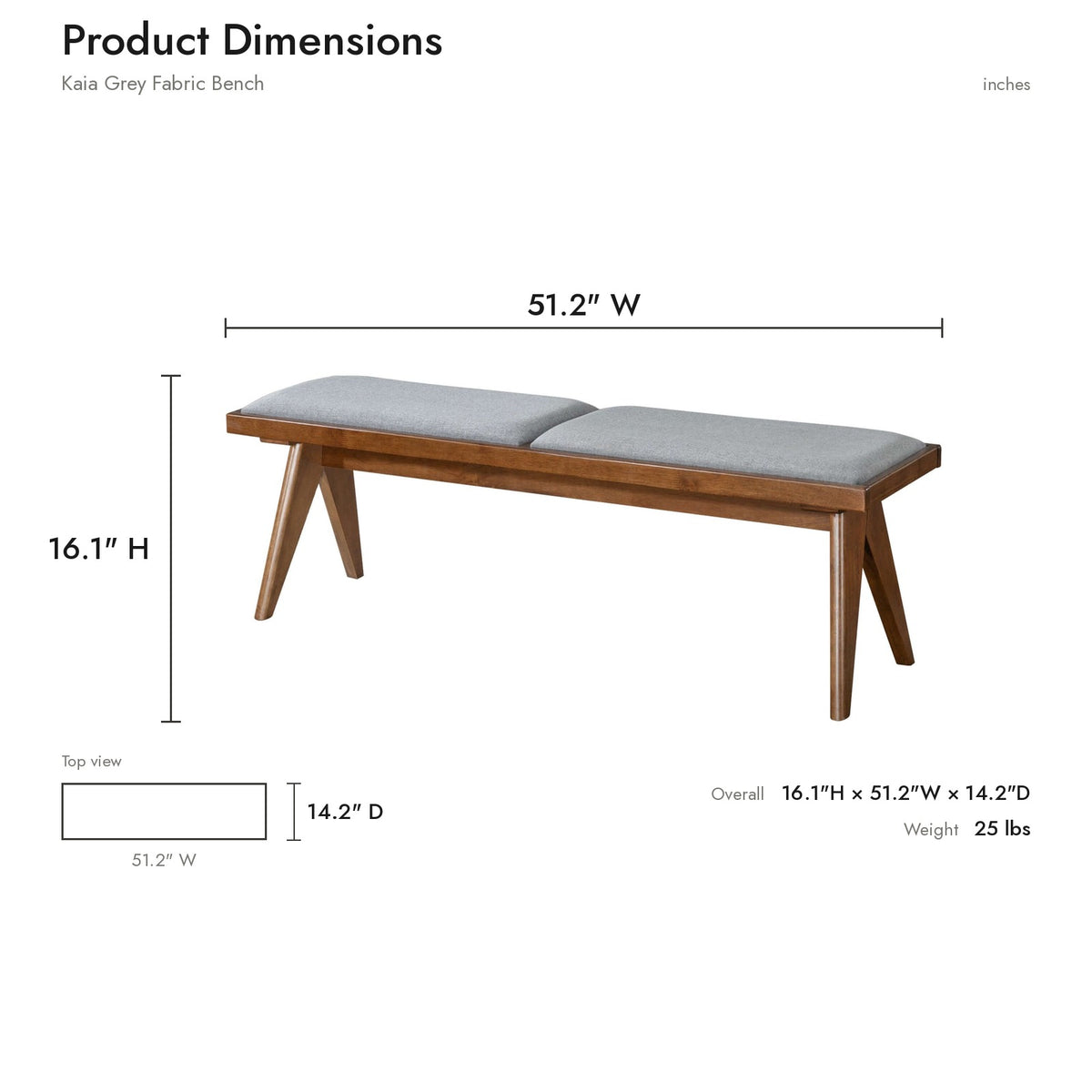 Product dimensions diagram