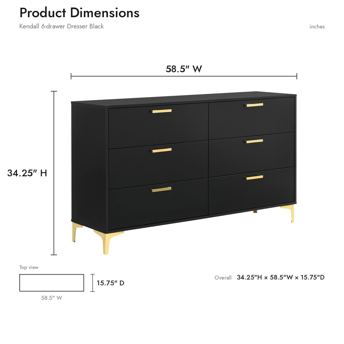 Product dimensions diagram