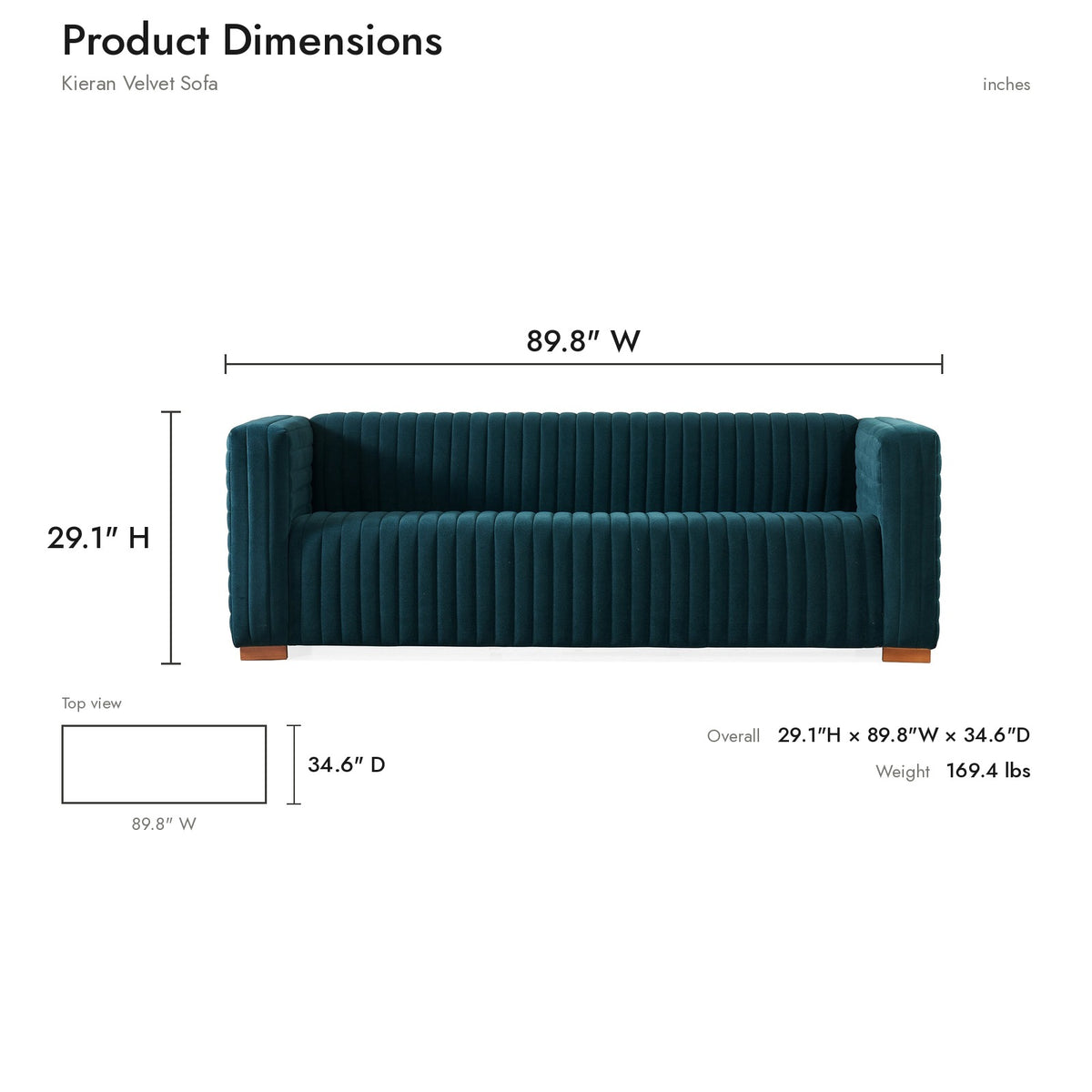 Product dimensions diagram