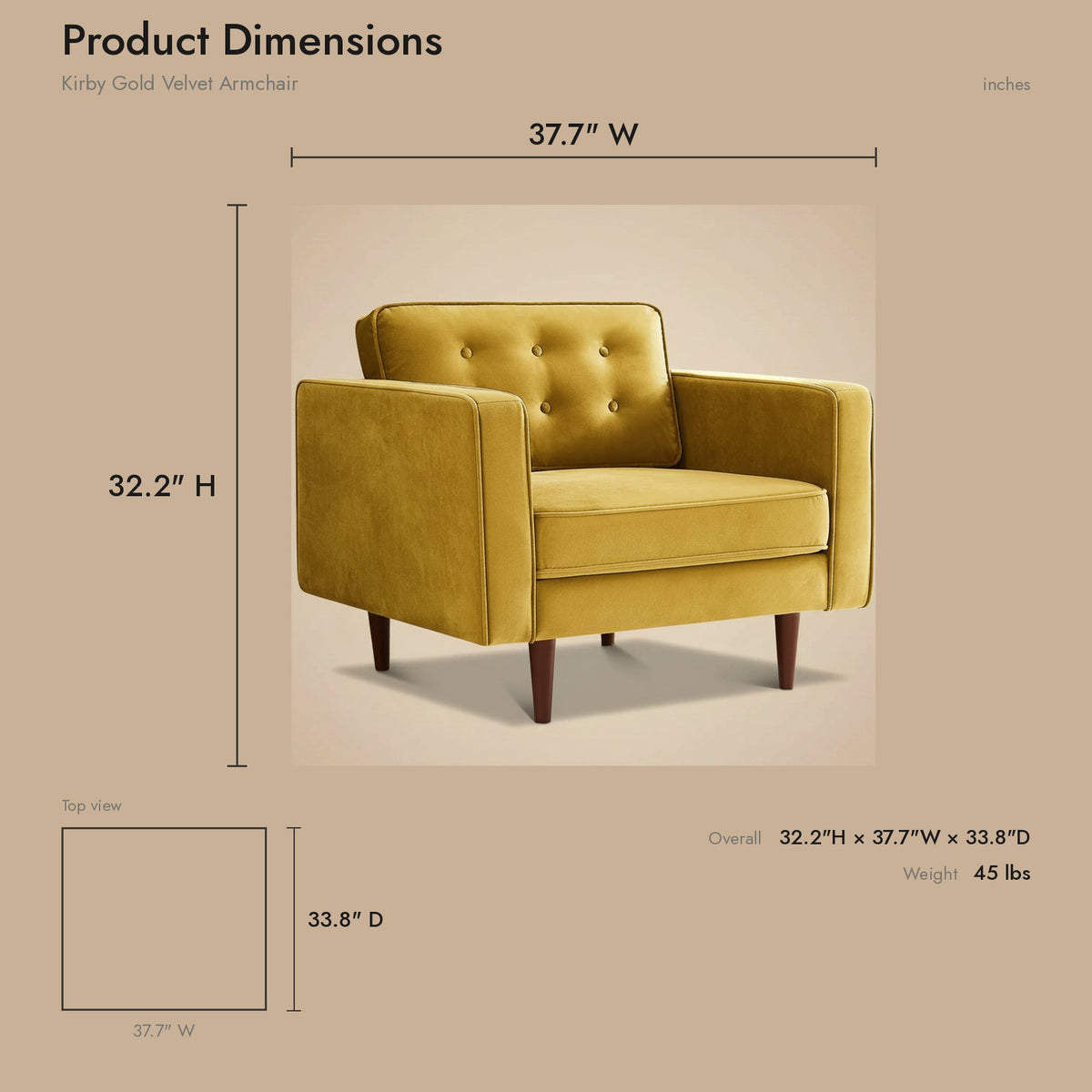 Product dimensions diagram