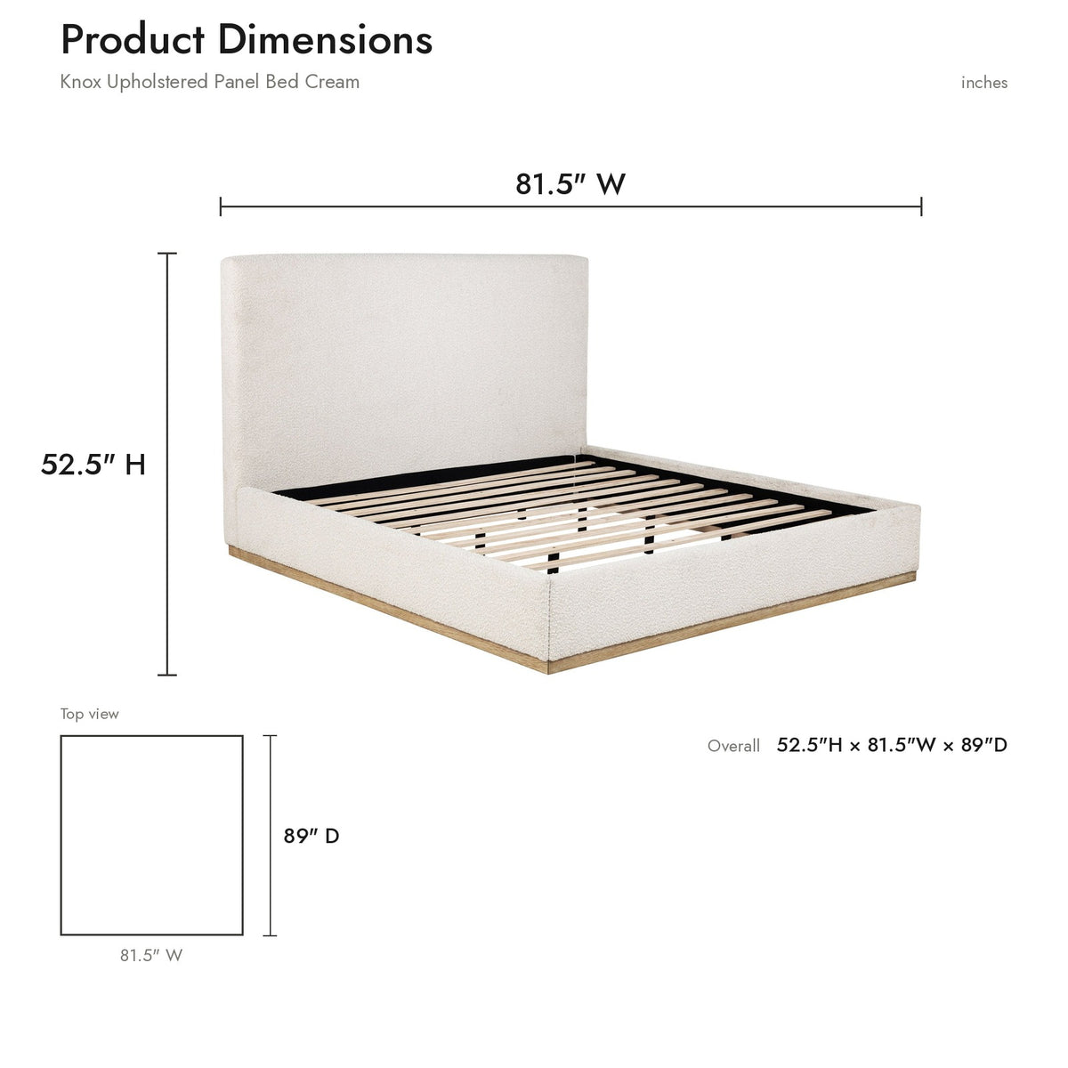 Product dimensions diagram