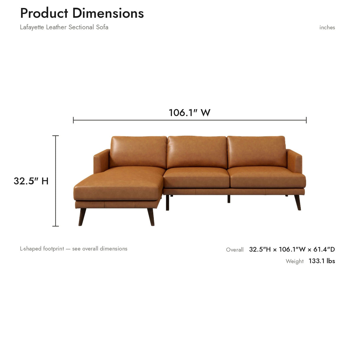 Product dimensions diagram