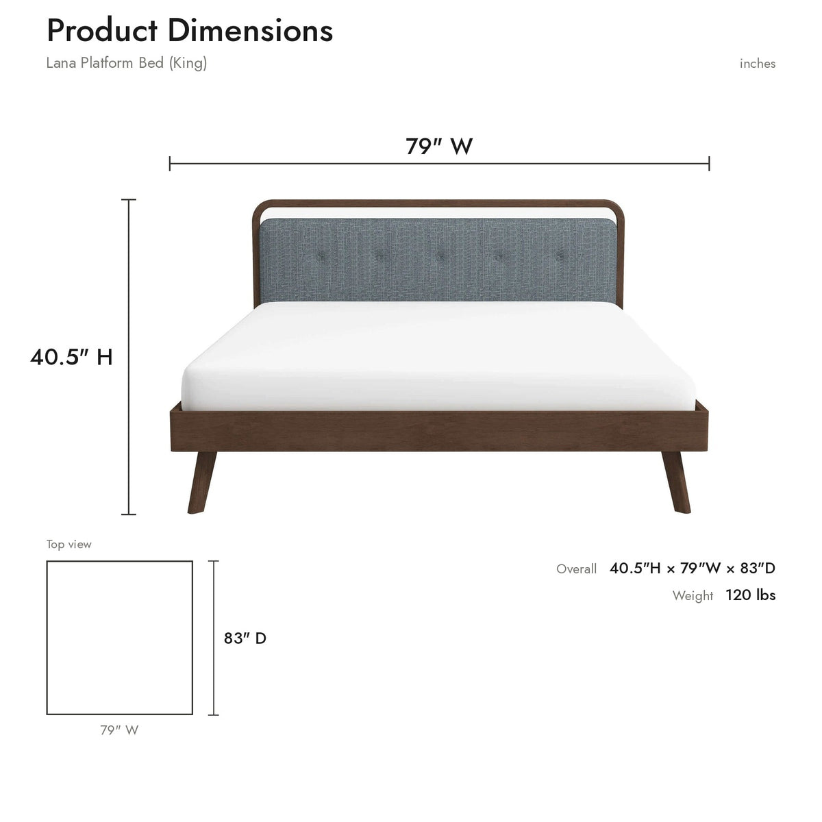 Product dimensions diagram