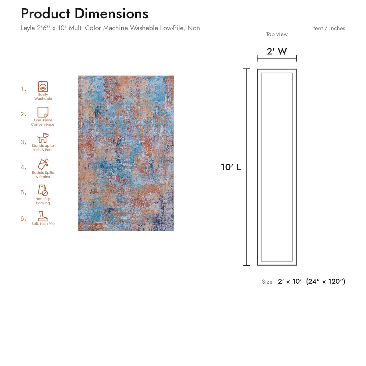 Product dimensions diagram