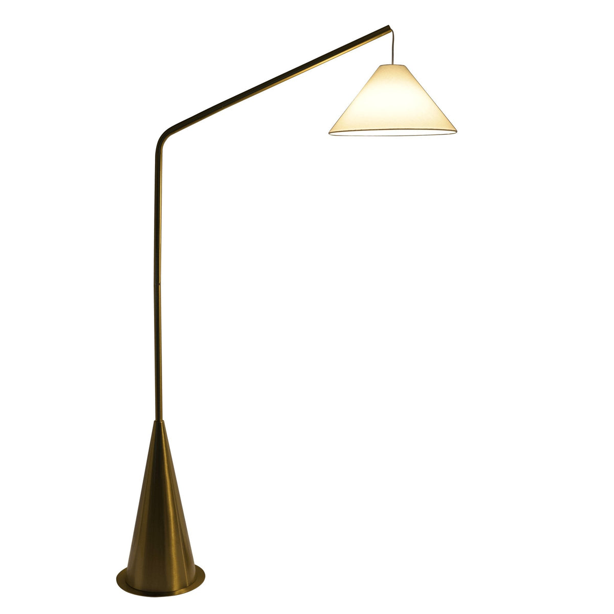 Feather Black Floor Lamp with On/Off Switch Coned Base Hanging White Fabric Shade