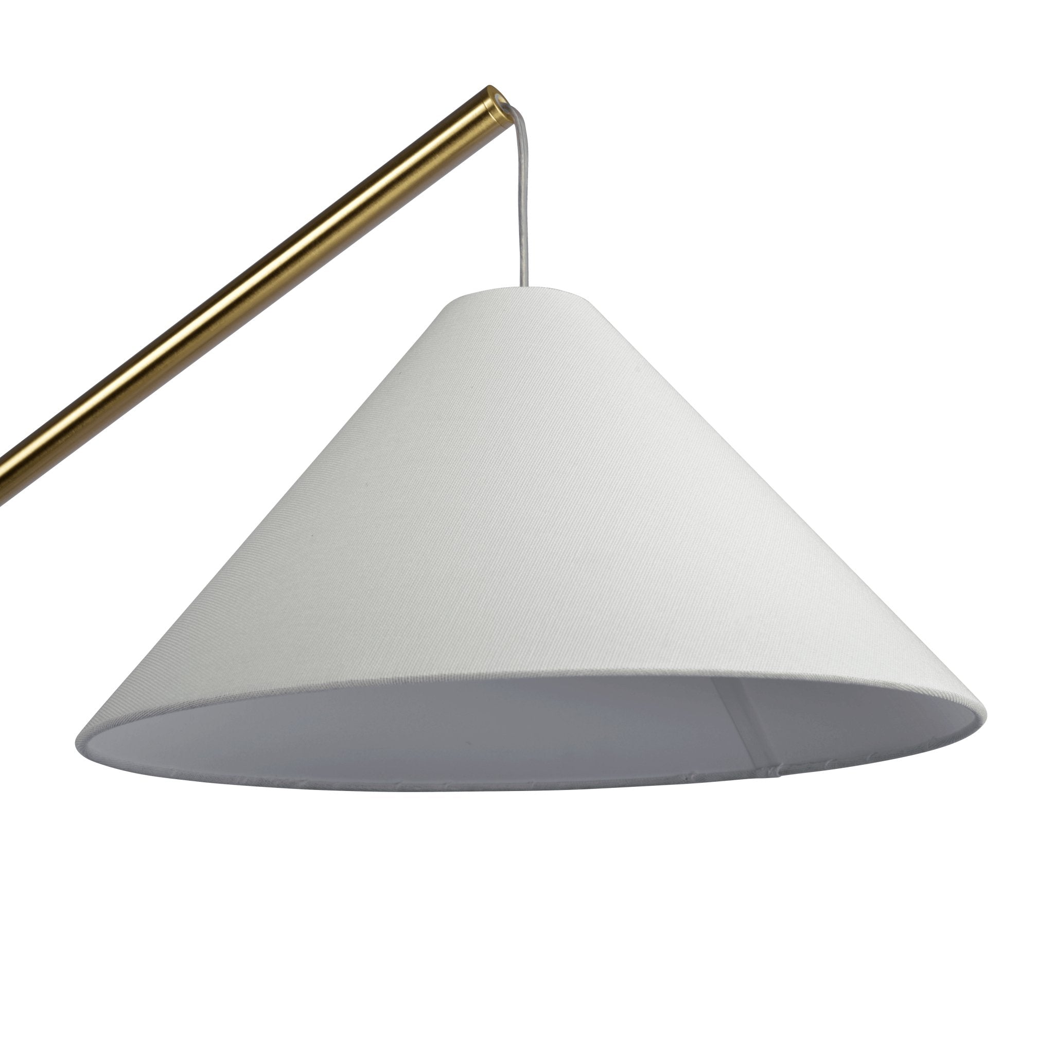 Feather Black Floor Lamp with On/Off Switch Coned Base Hanging White Fabric Shade